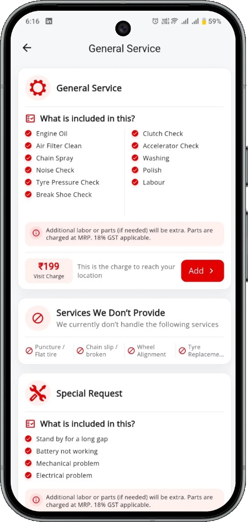 General service package details