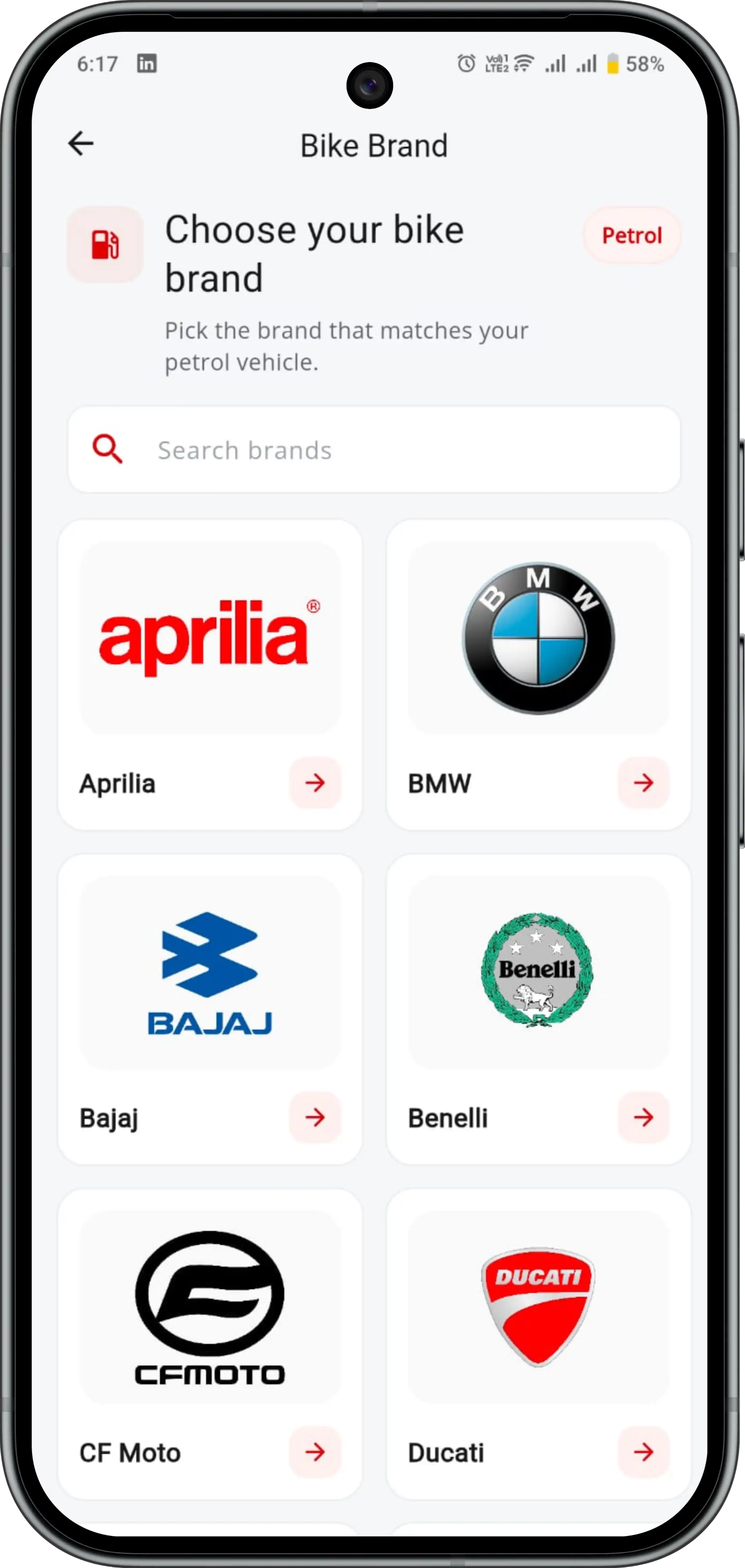 Choose your petrol bike brand