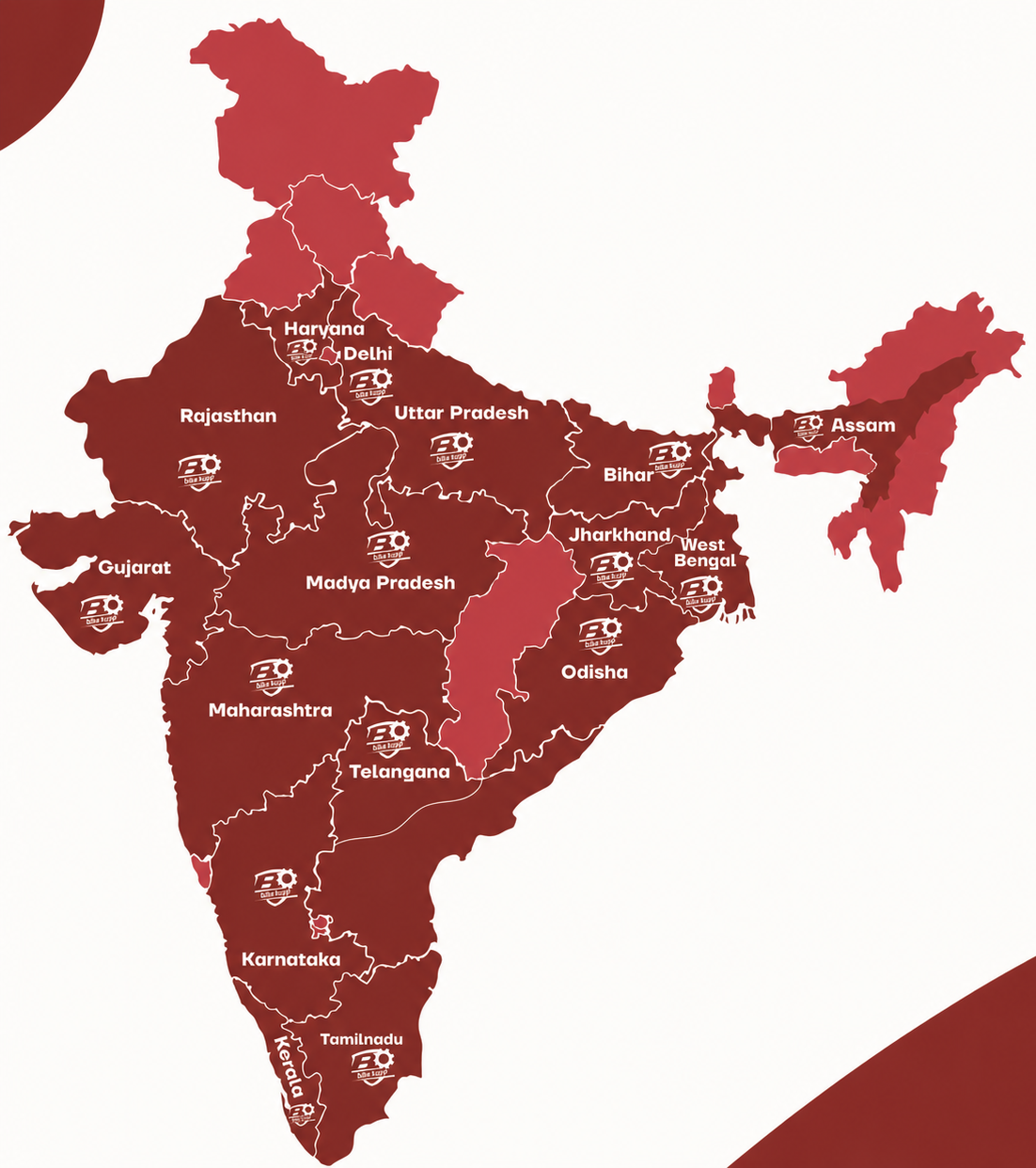 BikeFixup India Network Map